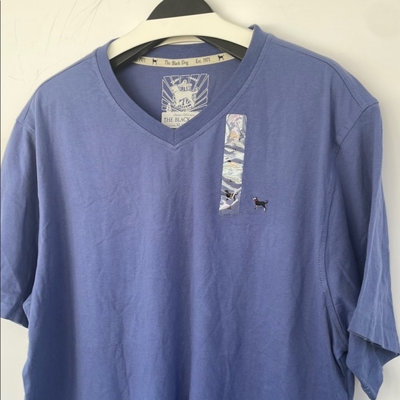 The Black Dog Men’s Classic Blue Short Sleeve V- Neck Tee XL - Picture 11 of 13